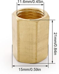 SRJQXH 2 db-os 1/4" Belső Menetes Sárgaréz Pneumatikus Adapter - Légkompresszorhoz és Sűrített Levegős Szerszámokhoz, 21 mm Hatlapfejű Csatl 2