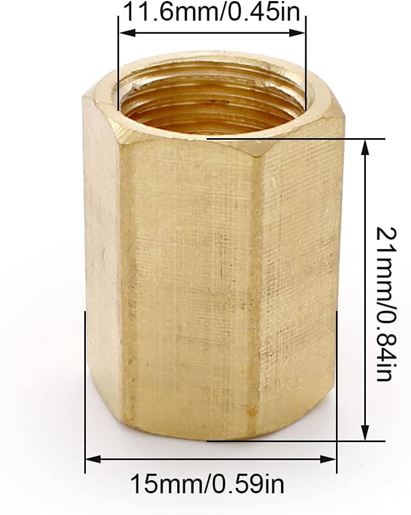 SRJQXH 2 db-os 1/4" Belső Menetes Sárgaréz Pneumatikus Adapter - Légkompresszorhoz és Sűrített Levegős Szerszámokhoz, 21 mm Hatlapfejű Csatl