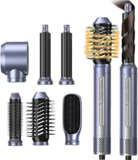 Lanboo 6 az 1-ben Hajformázó Készlet - Forró Levegős Hajszárító Kefe, Göndörítő, Egyenesítő, Ionos Technológia, 110000 RPM, 3 Hőfokszint 1