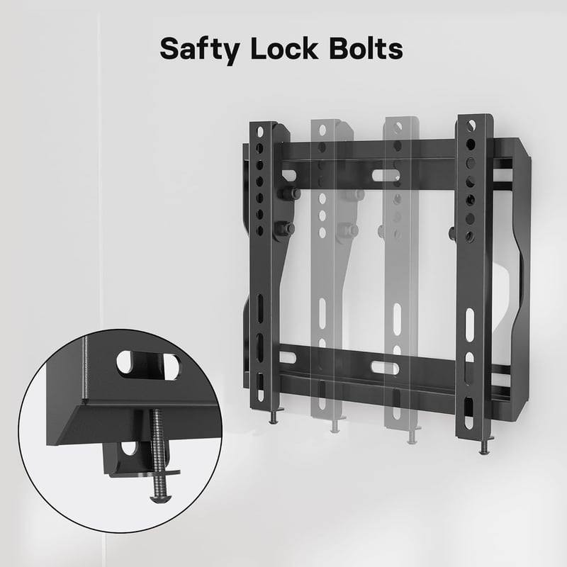 BONTEC TV Fali Tartó 17-45 Colos LED LCD OLED Képernyőkhöz, Dönthető Konzol 30 kg Teherbírással, VESA 200x200 mm, Légpárnával