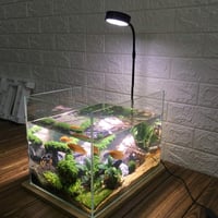 DELITLS USB-s LED Akvárium Lámpa, 10W Teljes Spektrumú, Bambusz Talppal, Nano Akváriumokhoz és Növényekhez 8