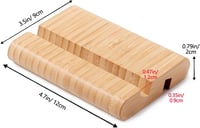 FadyDail Bambusz Tablet Tartó - Univerzális Mobiltelefon Állvány Kettős Nyílással, Kompatibilis iPad, iPhone és Minden Okostelefonnal, 12,9" 2