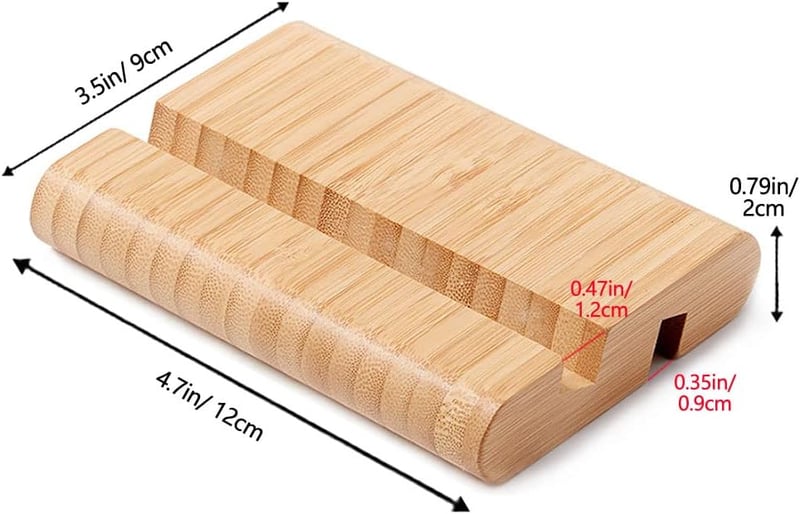 FadyDail Bambusz Tablet Tartó - Univerzális Mobiltelefon Állvány Kettős Nyílással, Kompatibilis iPad, iPhone és Minden Okostelefonnal, 12,9"