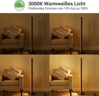 EDISHINE Fa Állólámpa, 18W LED Dimmelhető Saroklámpa, 3000K Meleg Fehér Fény, 800lm, Vintage Dizájn Lábkapcsolóval, Nappali, Hálószoba, Irod 2