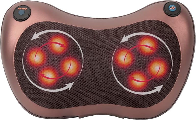Shiatsu nyak- és hátmasszírozó párna, melegítő funkcióval - Otthonra és irodába