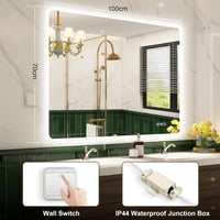 STARLEAD Fürdőszobai Tükör 100x70 cm - Bluetooth Hangszóróval, Páramentesítő, Fényerőszabályzó, 3 Színhőmérséklet, Edzett Üveg, Vízálló IP44 8