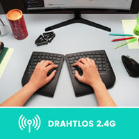Perixx PERIBOARD-624B Wireless Ergonomic Split Billentyűzet QWERTZ, Fekete 2