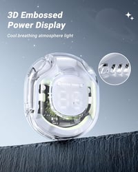 ACEFAST T8 Bluetooth fülhallgató, 30 órás akkumulátor, zajszűrés, átlátszó LED kijelző, holdfehér 3