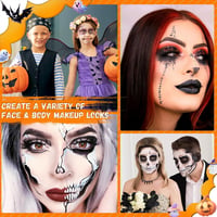 Sunshine smile 140g Arcfesték Készlet - Fekete, Fehér, Piros Színekben - Farsangi, Halloween Smink Gyerekeknek és Felnőtteknek - Színpadi Ar 6