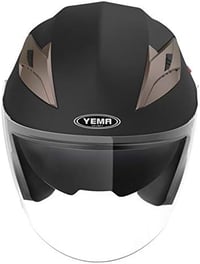 YEMA YM-627 Motoros Sisak Matt Fekete ECE Homológ Dupla Napellenzővel Roller Chopper Bukósisak Férfi Női Felnőtt 3