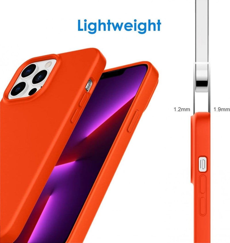 iPhone 13 Pro Max Ütésálló Szilikon Tok - Téglavörös, Vezeték Nélküli Töltés