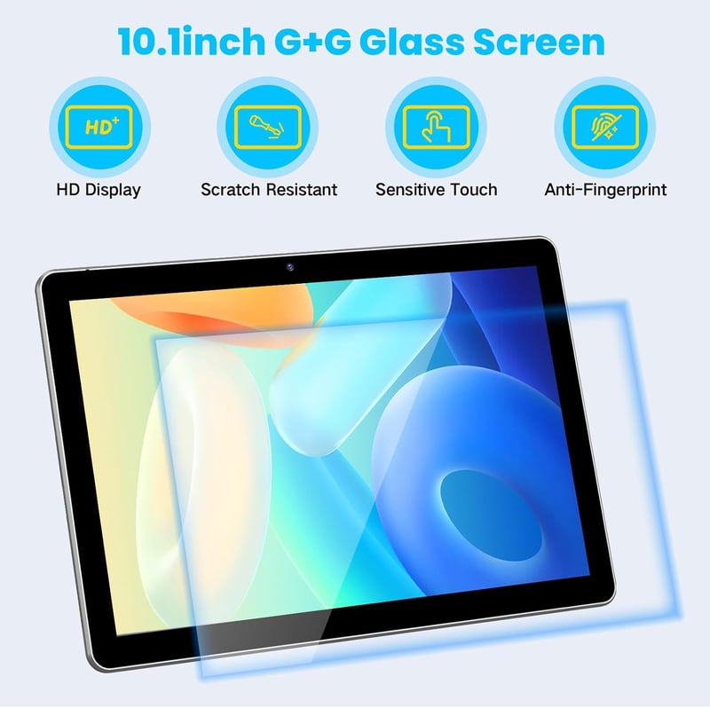 Winsing 10" Android 13 Tablet, 6GB RAM, 64GB Tárhely, Bővíthető 1TB-ig, Kék-Fehér Tokkal, 5MP+8MP Kamera, HD IPS Kijelző, WiFi, Bluetooth 5.