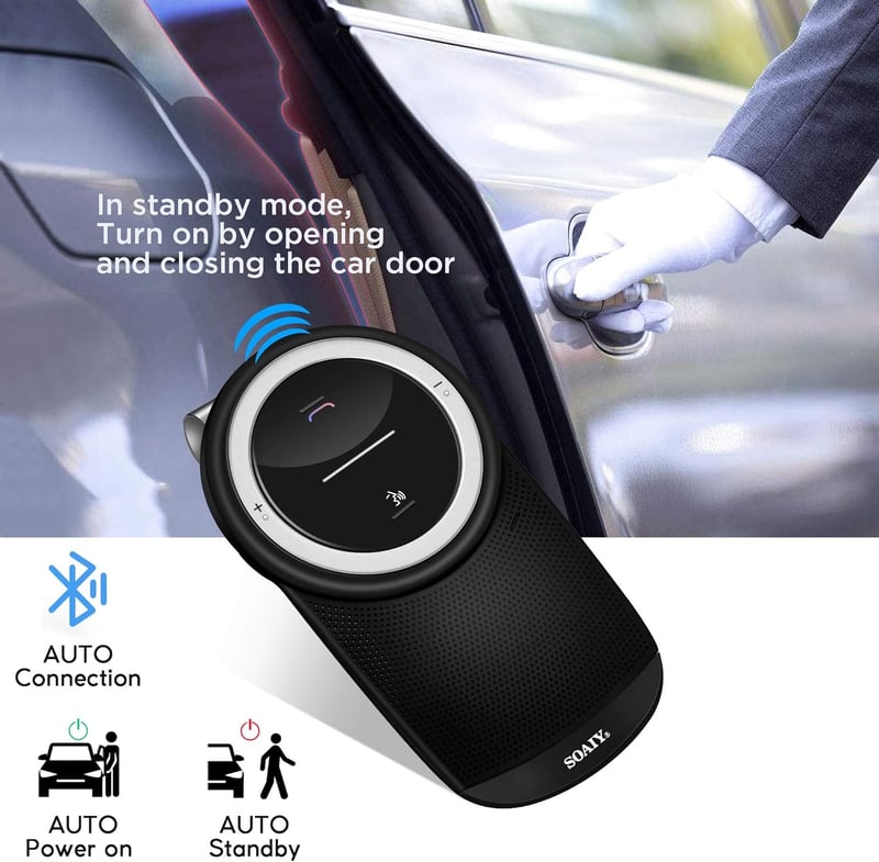 SOAIY S61 Autós Bluetooth Kihangosító - Napellenzőre, Hangvezérléssel