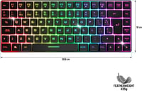 Spirit of Gamer vezeték nélküli Bluetooth TKL gamer billentyűzet, spanyol QWERTY, 65% kompakt 8