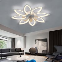 Revneey LED Mennyezeti Ventilátor Lámpával, 72W Szabályozható (3000-6000K), Csendes, Irányváltható, 8 Fejes (90x15cm), Fehér, Nappali, Háló, 2