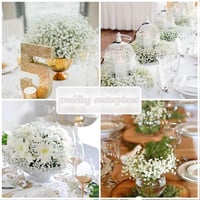 Veryhome 10 db Művirág Gypsophila Csokor - Fehér Műbabafű Dekoráció Esküvőre, Lakásba, DIY Virágkötészethez - Élethű, Tartós (Váza nélkül) 5