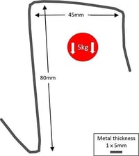 Króm Acél Ajtóhorog ODH45-1 - Kompakt, Erős, 8 cm-es 2