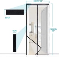 Apalus Prime Mágneses Szúnyogháló Ajtóra - 80x210 cm, Átlátszó, Szakadásálló, Időjárásálló, Erős Mágnesekkel, Tépőzáras Rögzítéssel Erkélyaj 3