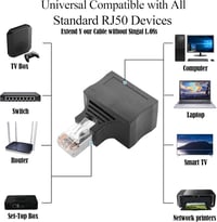 GINTOOYUN 2db RJ50 10P10C Elosztó Adapter - 10 Tűs Ethernet Átalakító Laptophoz, Routerhez - Kapcsolt Hálózatokhoz 6
