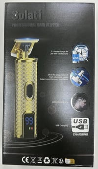 Solati IPX6 vízálló férfi hajvágó és szakállvágó LCD kijelzővel, T-pengével 10