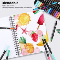 Ohuhu 160 darabos kétoldalú filctoll készlet - Brush pen és vékony hegyű, vízalapú, kalligráfiához, rajzoláshoz 6