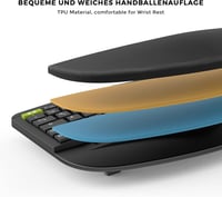 Seenda ergonomikus vezeték nélküli billentyűzet, USB-s, német kiosztású, fekete 5