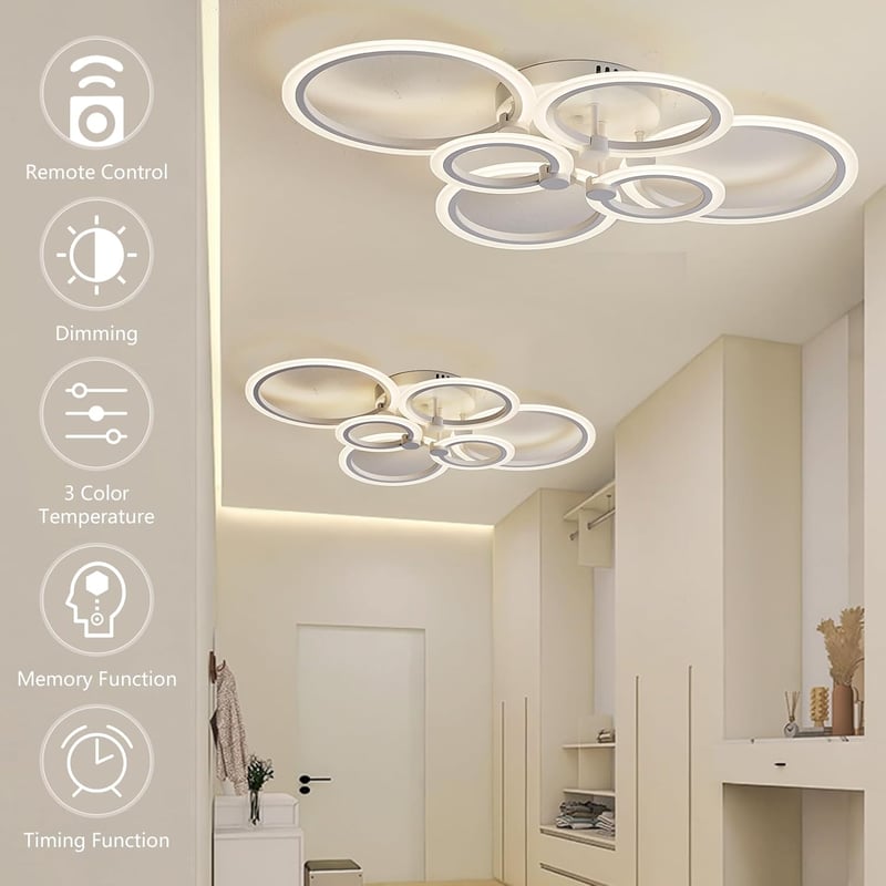 Mennyezeti LED Lámpa 54W Távirányítóval - Kerek, Dimmelhető, 2700K-6500K, 4860 Lumen, Applikációval Vezérelhető
