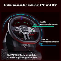 PXN V9 GEN2 Versenykormány PC-hez Pedálokkal és Váltóval - Hall-effekt Pedál, RGB Világítás, 270°/900° Állítható - PS4, PS3, Xbox Series X/S 2