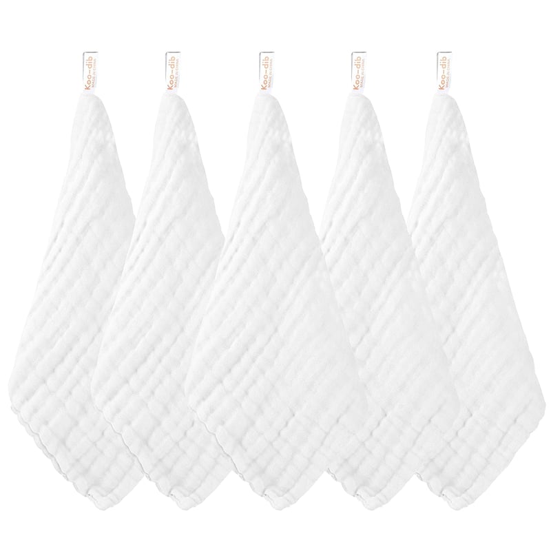 Koo-dib 6 rétegű muszlin babatörlőkendő, 10 db-os szett, 25x25 cm