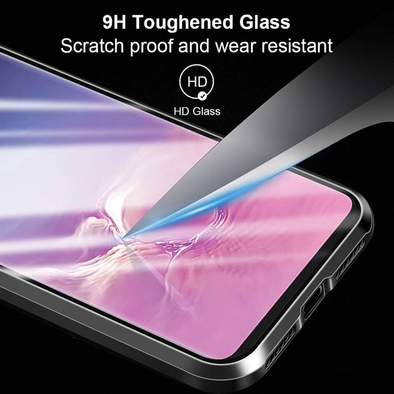 Xiaomi Poco X6 Pro mágneses tok - 360°-os védelem, átlátszó üveg, fekete alumínium keret