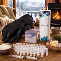 Fagyűző bőrápolás: síkesztyű + A-vitaminos arckrém + testolaj + 32 db ajakfény-tégely + méhviasz pellet 1