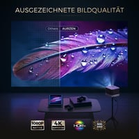 AURZEN Boom 3 Projektor Hivatalos Netflix 3D Dolby Hangzással - 4K Autofókusz, WiFi6, Bluetooth, HDR10, 1080P Full HD Házimozi Vetítő 4