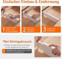 Lifewit 12 db-os állítható műanyag fiókrendező szett, 28-44,5 cm 7