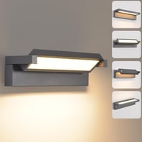 KUKAK 36W LED Kültéri Fali Lámpa, IP65 Vízálló, 3000K Meleg Fehér, 350° Forgatható Panel, Alumínium, Sötétszürke - Kerthez, Teraszhoz, Erkél 2