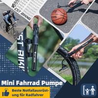 West Biking Alumínium Mini Kerékpárpumpa - Hordozható, Gyors Felfújás, MTB és Országúti Biciklikhez (Fekete) 7