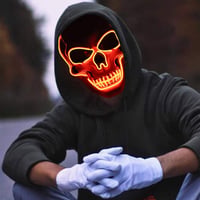 Molbory Piros LED Purge Maszk 3 Világítási Móddal Halloween Partikra 5