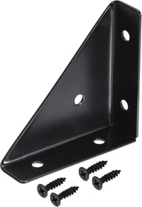 Fekete acél sarokvas, 66x66 mm - 4 db, íróasztalhoz, ágykerethez 1