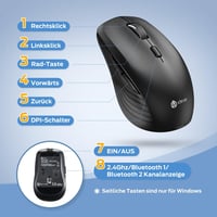 iClever Vezeték Nélküli Bluetooth Egér - Újratölthető, Csendes, 4 DPI Beállítással, USB-C, Windows/macOS/ChromeOS Kompatibilis 8