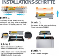 Brother nyomtatóhoz TN2220 fekete toner és DR2200 dob - Kompatibilis szett 6