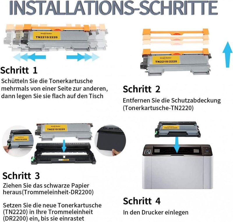Brother nyomtatóhoz TN2220 fekete toner és DR2200 dob - Kompatibilis szett