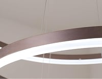 YYUTLUO Modern Kör LED Csillár - Barna Arany, 60 cm, 29W, Távirányítós Fényerőszabályzás, Alumínium-Akril, Nappali Mennyezeti Lámpa 9