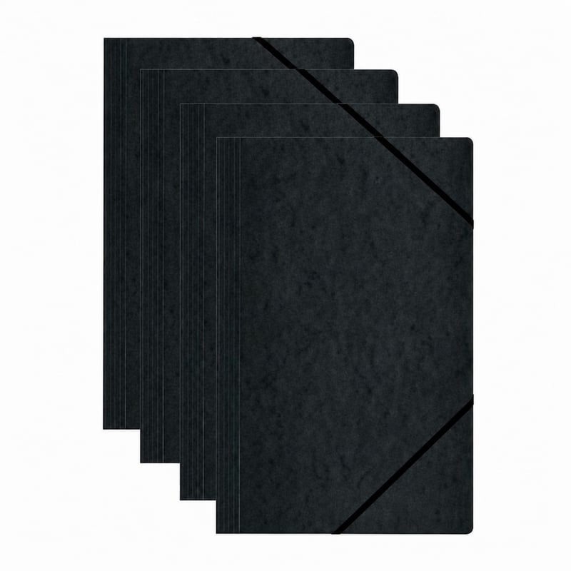 Set 4 mape cu elastic Herlitz Eckspanner Quality A4, negru