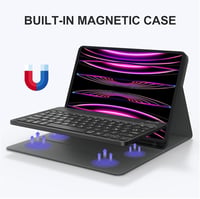 SENGBIRCH Bluetooth Billentyűzet iPad Air 5/4 és iPad Pro 11 Tablethez - Levehető, Védőtokkal, Francia Kiosztással, Pencil Tartóval, Fekete 7
