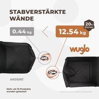 WUGLO Extra Stabil Autós Kutyaülés - Vízálló Kutya Szállító Kis és Közepes Kutyáknak - Megerősített Falak, 4 Rögzítőpánt, Biztonsági Öv - El 3
