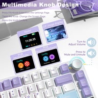 AJAZZ AK820PRO 75% TKL Mechanikus Gamer Billentyűzet - Vezeték Nélküli/Bluetooth/USB-C, RGB Háttérvilágítás, TFT Kijelző, Hotswap 4