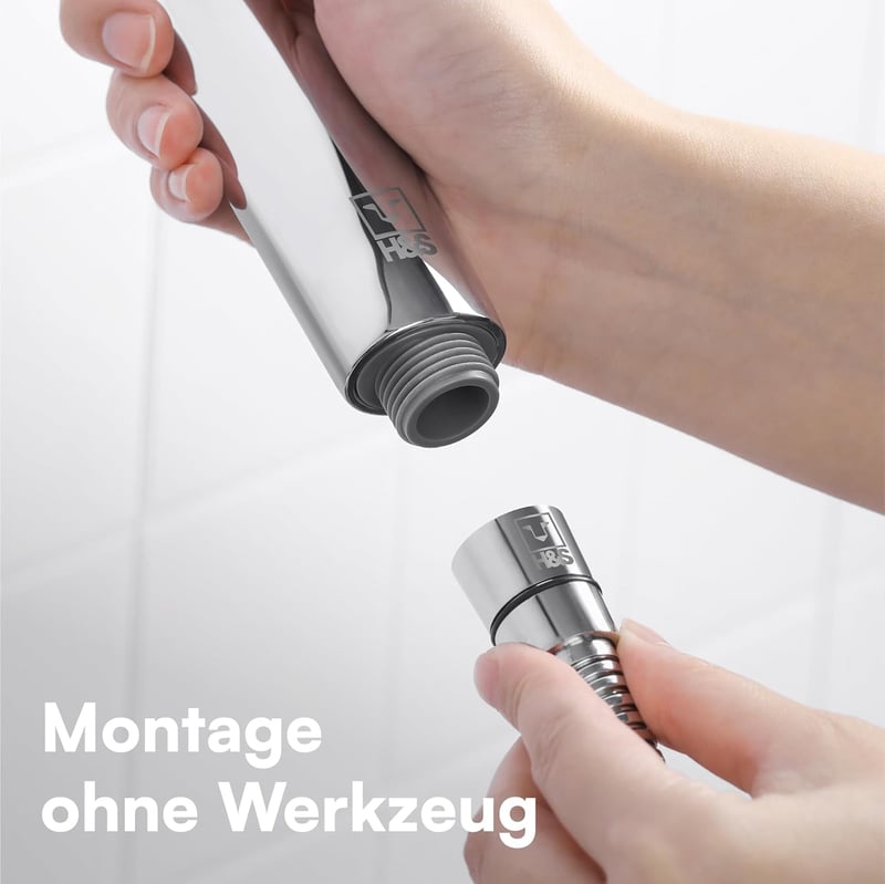 H&S Univerzális Zuhanyfej 5 Üzemmóddal - Króm Kézi Zuhanyfej Egyszerű Tisztítással, Könnyű Felszerelhetőséggel - Chrome