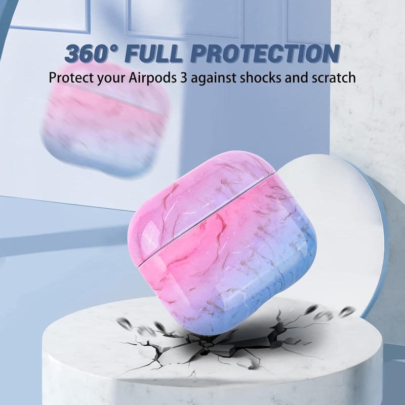 Apple AirPods 3 Márványmintás Szilikon Tok - Színes Védőburkolat