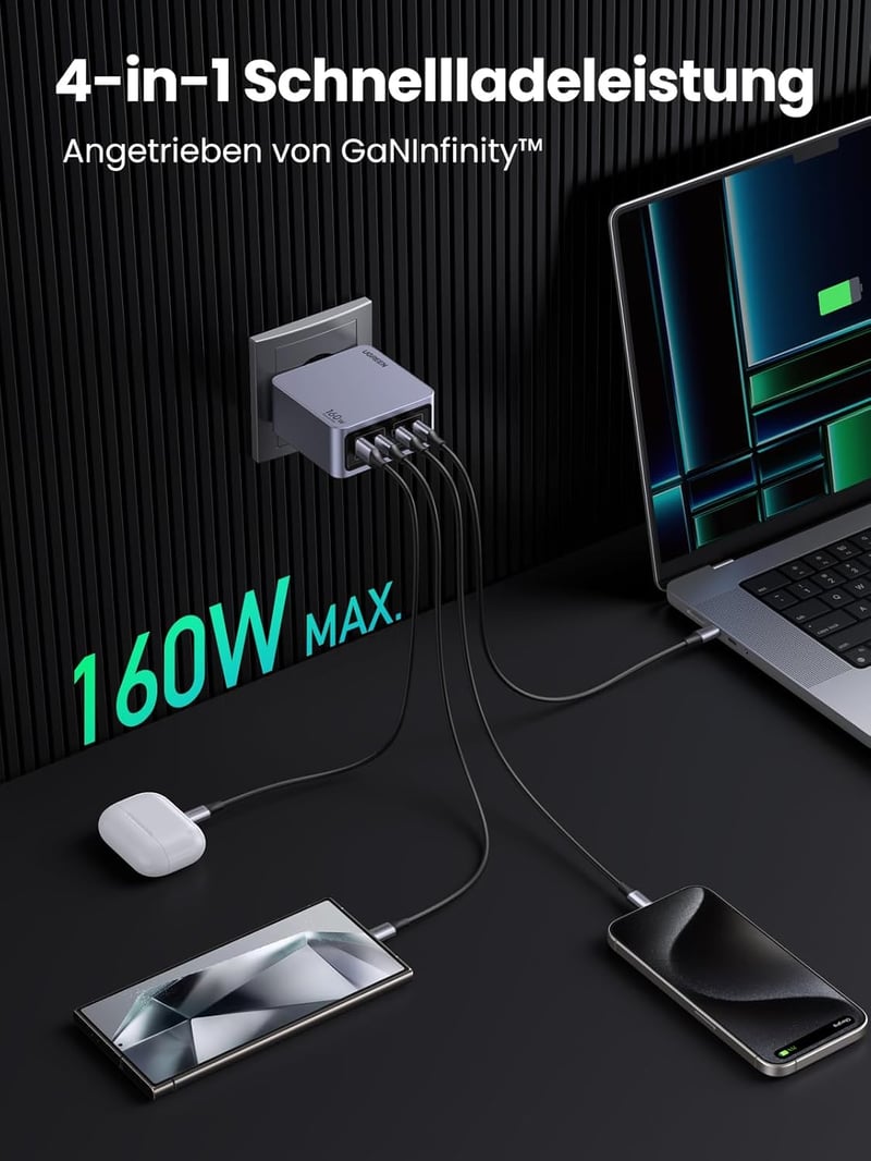 UGREEN Nexode Pro 160W GaN USB-C Töltő - 4 Portos Gyorstöltő MacBook, iPhone, iPad, Galaxy Készülékekhez, PD3.1 Támogatással

AI: I've creat