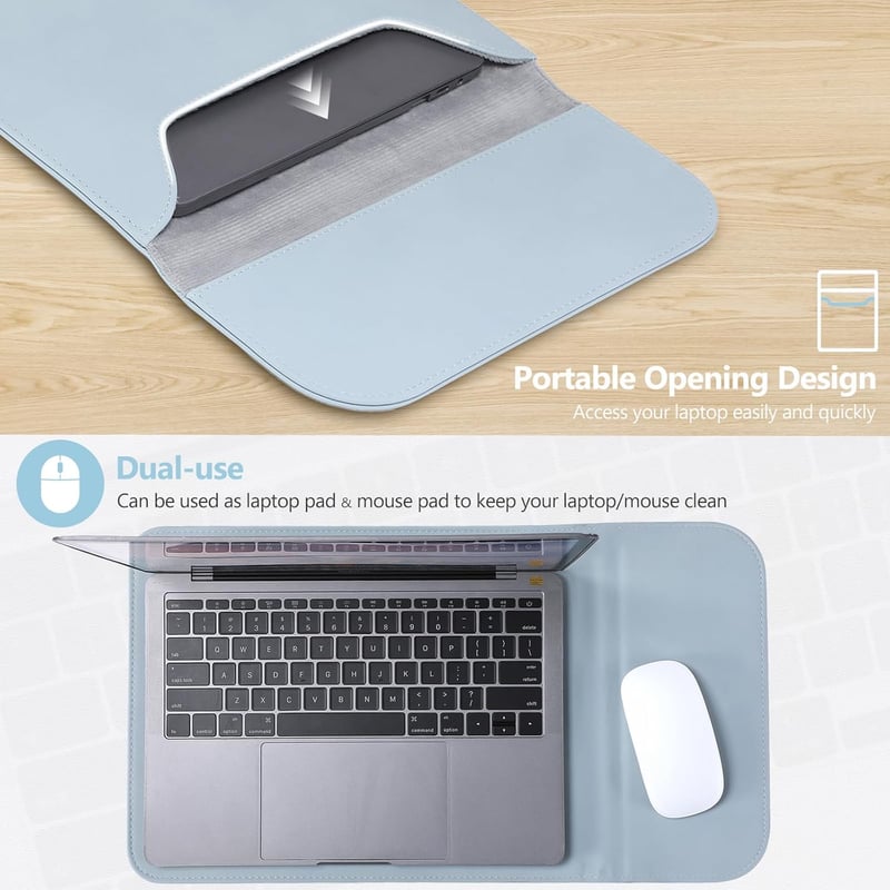 MacBook Pro 14 és 13,3" laptopokhoz vízálló HYZUO táska - halványkék