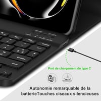 FARYODI iPad Pro 11 (M4) 2024 Védőtok AZERTY Francia Billentyűzettel - Levehető Bluetooth Billentyűzet, Beépített Tolltartó, Fekete 6